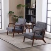 Vynxaria Antique Dark Gray Mid Century Modern Accent Arm Chair Set of 1 Dining Chair - 3 of 4