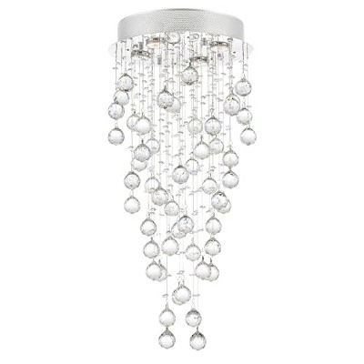 CWI Lighting Rain Drop 4 Light Flush Mount With Chrome Finish