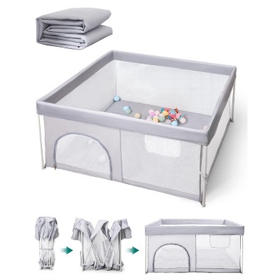 Babelio Baby Playpen, Foldable Safety Play Yard for Babies and Toddlers, Indoor and Outdoor Use