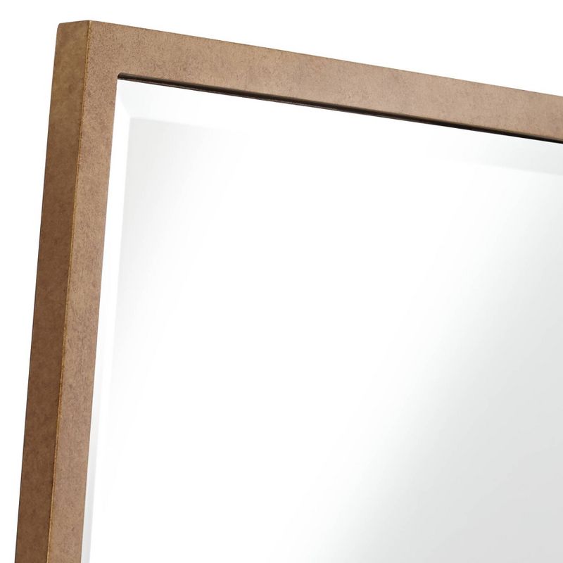 Noble Park Hexagonal Vanity Decorative Wall Mirror Modern Warm Gold Wood Finish Frame 28" Wide for Bathroom Bedroom Living Room Office, 3 of 7