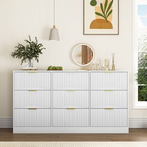 Sapphtopaz Modern Dresser with Drawers, Chest of Drawers with Wavy Patterns & Gold Handle for Entryway Versatile Drawer Organizer for Bedroom - 1 of 4