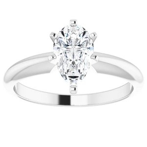 Pompeii3 1/3Ct Solitaire Pear Shape Diamond Engagement Ring in 14k White or Yellow Gold - 1 of 4