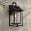 John Timberland Cecile 21.25 High Mission Outdoor Wall Light Fixture Mount Porch House Box Lantern Weatherproof Black Clear Seeded Glass Shade - 2 of 4