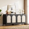 Rattan Buffet Cabinet with Storage Doors and Adjustable Shelf for Living Room and Hallway - 3 of 4