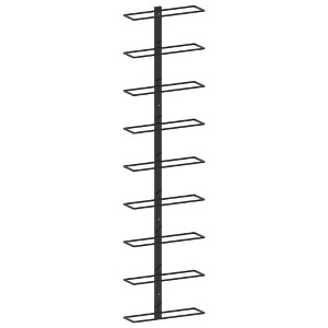 vidaXL Wall-mounted Wine Rack for 9 Bottles Black Iron - 1 of 4