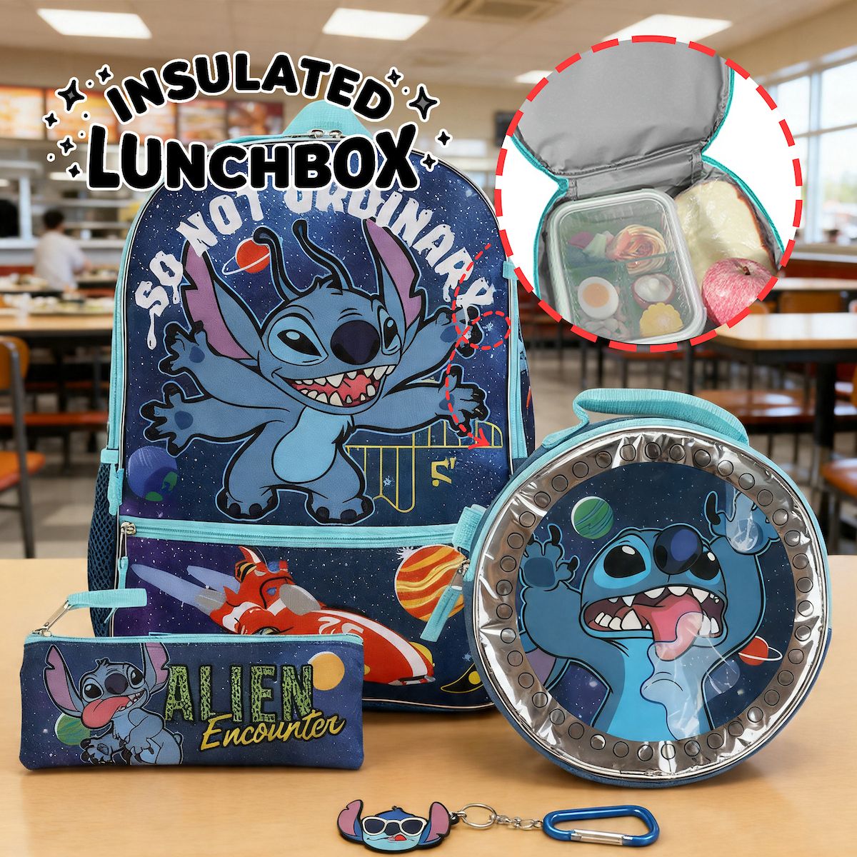 Disney Lilo & Stitch So Not Ordinary 5-Piece Backpack Set for school - thumbnail 4