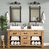 Barn Door Vanity Mirror with Solid Wood Frame for Farmhouse Bathroom and Living Room Decor - 4 of 4