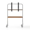 Adjustable Rolling TV Stand with Shelf and Wheels for 43-70 Inch TVs,Metal Wood Movable TV Stand-Baofuwish - 3 of 4