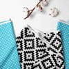 Bacati - Rod Pocket Window Valance Aztec Love Black Turquoise - 2 of 4