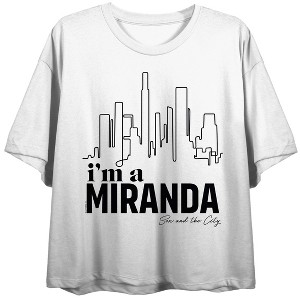 Sex and the City I'm A Miranda Women's White Crop Tee - 1 of 3