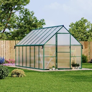 8 ft x 14 ft Aluminum PC Board Sun Room Outdoor Garden Greenhouse, Polycarbonate Board, Aluminum Frame, Weather Resistant Sunroom Enclosure - 1 of 4