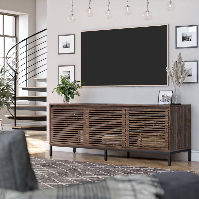 68" Media Console with Beveled Steel Base TV Stand for TVs up to 77" - ALPHASON, 3 of 17