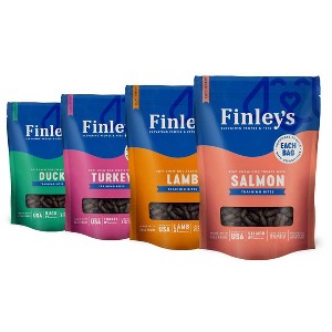 Finley's All Natural Soft Training Bite Variety Pack Chewy with Salmon, Duck, Turkey and Lamb Flavor Dog Treats - 4pk/64oz - 1 of 4