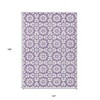 Lavender Purple And Ivory Floral Medallion Washable Indoor Outdoor Area Rug - 3 of 4