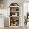 72" Arched Bookcase with Glass Doors - 4-Tier Display Cabinet, Heavy Duty Modern Shelf for Home Office & Living Room - 3 of 4