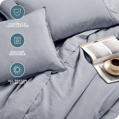 Heather Midnight Blue Queen Microfiber Bed in a Bag Set