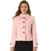 Allegra K Women's Turn Down Collar Long Sleeve Single Breasted Winter Pea Coat - 2 of 4