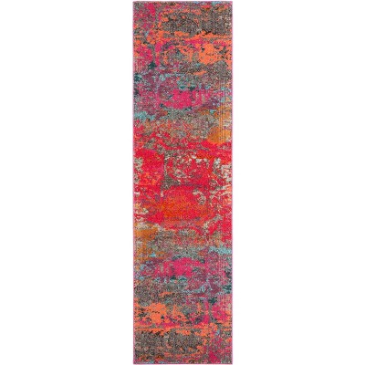 Monaco Mnc261 Power Loomed Runner Rug - Fuchsia/blue - 2'2x8' - Safavieh :  Target