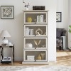 KWPZQEB Display Cabinet with Glass Doors, 4-Tier Curio Cabinet with Flip Up Doors, Freestanding Storage Organizer for Living Room, Bathroom - 2 of 4