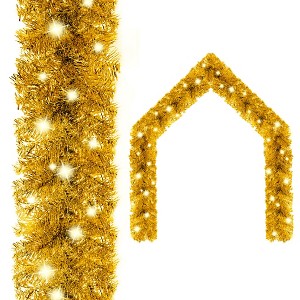 VidaXL Christmas Garland with LED Lights 16 ft Gold - 1 of 4