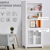 71" Bookcase Storage Hutch Cabinet with Adjustable Shelves and Glass Doors for Home Office, Kitchen, Living Room - 4 of 4