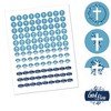 Big Dot of Happiness Blue Elegant Cross - Boy Religious Party Round Candy Sticker Favors - Labels Fits Chocolate Candy (1 sheet of 108) - 2 of 4