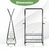 Racxily Rolling Clothes Rack, Garment Racks, Heavy Duty Clothes Stand, Foldable Clothing Hanger with Wheels - 3 of 4
