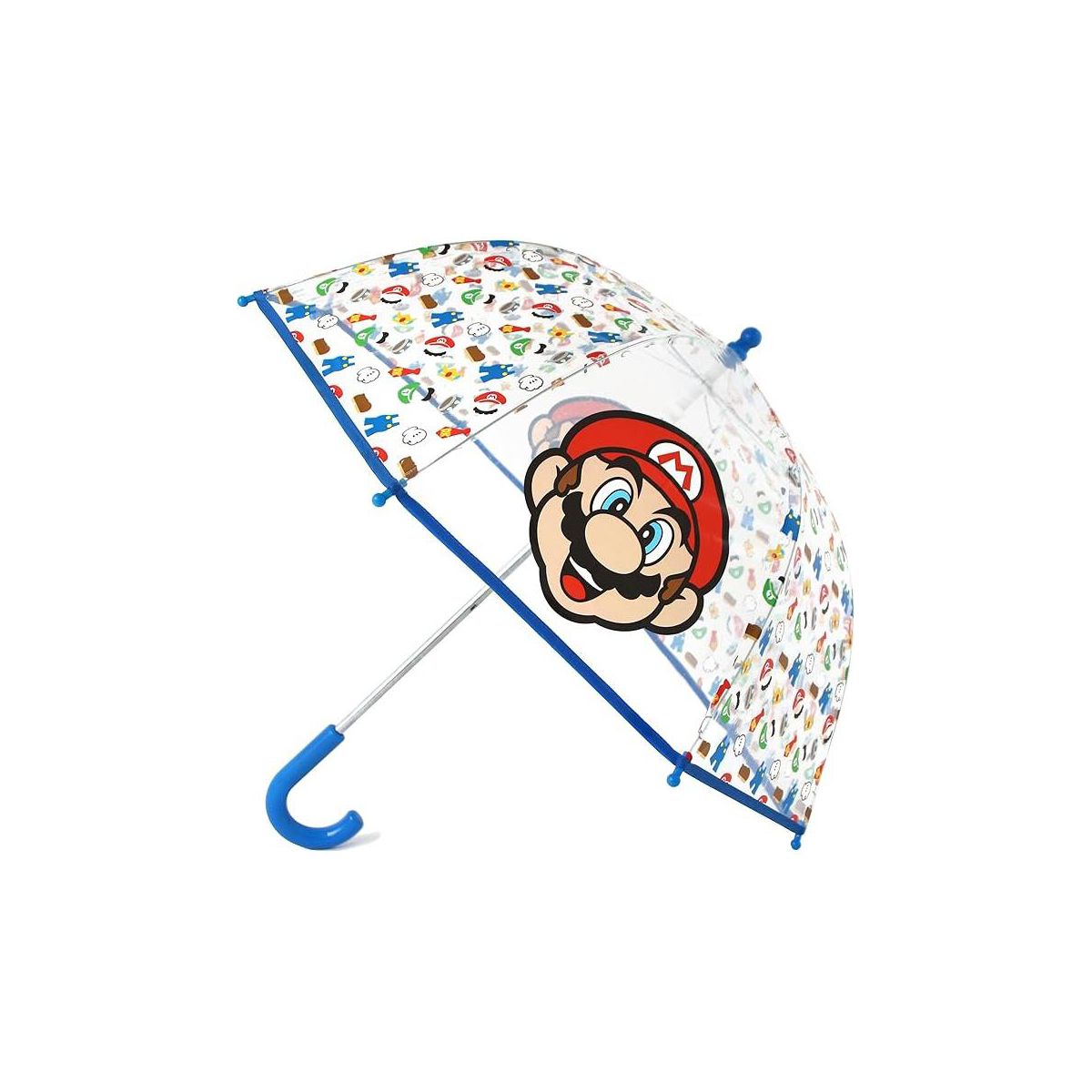ABG Accessories Boys Clear Umbrella - Super Mario Kids Umbrella Clear Rain Wear For Ages 3-10