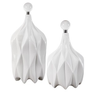 Uttermost Klara White Bottles, Set of 2 - 1 of 4