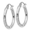 Black Bow Jewelry 3mm x 20mm 14k White Gold Textured Round Hoop Earrings - 2 of 4