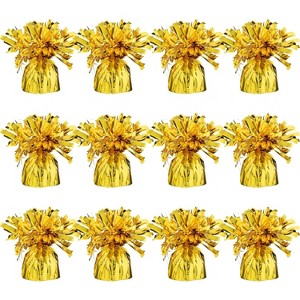Silver Balloon Weights – 12-Pack Metallic Foil, 4.8" Heavy Weights for Helium Balloons, Perfect for Parties, Birthdays & Weddings. - 1 of 4