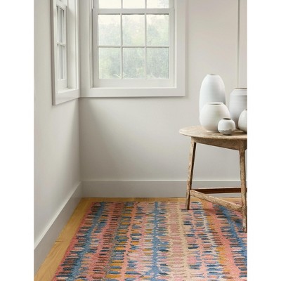 Handmade Abstract Multicolor Wool Rectangular Rug 4' x 6'