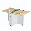 Folding Dining Table for Small Spaces, Multifunctional Drop Leaf Table with Storage Cabinet, Drawer & Wheels, Seats 4, Space-Saving Kitchen Island - 2 of 4