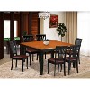 HomeStock 7-Piece Square Black & Cherry Finish Solid Wood Top Dining Table with 6-Chairs - 2 of 4