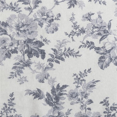 Grey Floral Cotton Tie-Up Balloon Valance