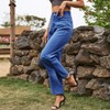 Womens Jeans Slit Hem Denim Pants Casual Straight Leg Jeans - 3 of 3