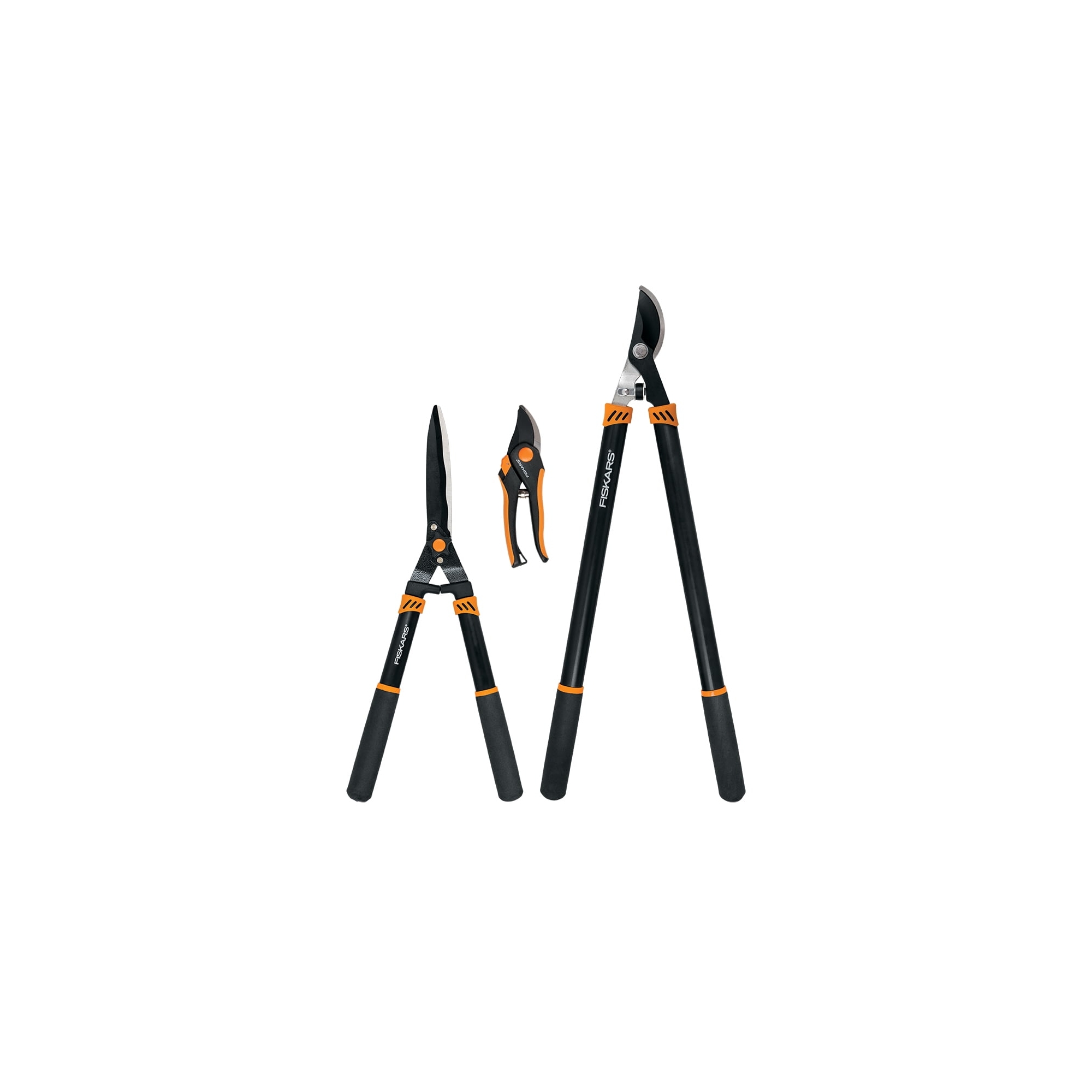 Fiskars 3pc Tree & Shrub Care Set: Rust-Resistant Steel, Lifetime Limited Warranty