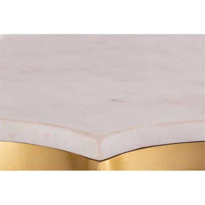 Camilla White Marble Gold Base Sun Shaped Side Table
