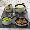 BergHOFF Leo Glints Non-stick Ceramic 7Pc Cookware Set, Recycled Aluminum, Sage - 2 of 4