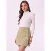 Allegra K Women's Corduroy Vintage Button Decor Ruffled Trim High Waist Mini Skirt - 2 of 4