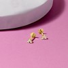 Pure Collection by Ross-Simons Diamond-Accented 3-Stone Flat-Back Stud Earrings in 14kt Yellow Gold - 4 of 4