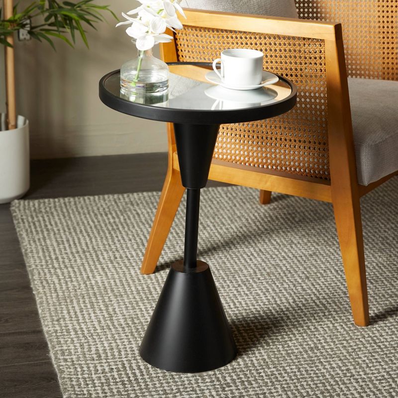 Contemporary Metal Mirrored Accent Table Black - Olivia &#38; May, 2 of 6