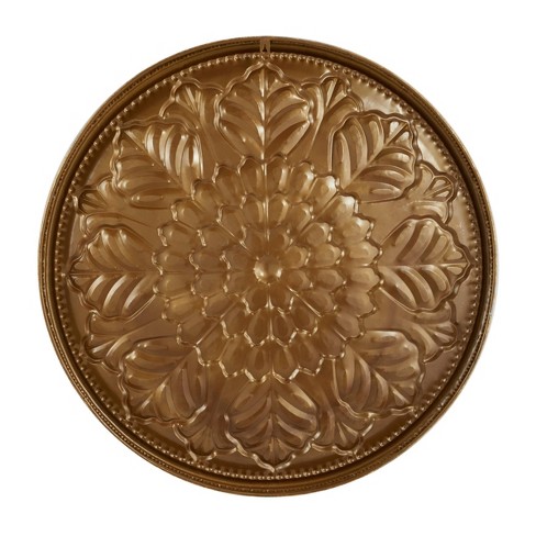 30" X 30" Metal Floral Wall Decor With Embossed Details Gold - Olivia ...