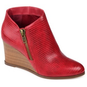 Journee Collection Womens Glam Inside Zip Wedge Booties - 1 of 4