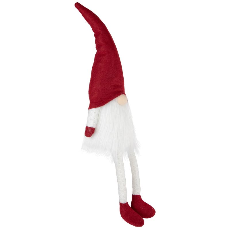 Northlight 20" Lighted Red and White Sitting Gnome Tabletop Christmas Decoration, 3 of 6