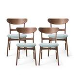 Set of 4 Idalia Mid-Century Modern Dining Chairs Mint/Walnut - Christopher Knight Home