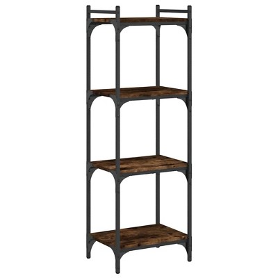 vidaXL Bookcase Storage Bookshelf Display Book Cabinet Engineered Wood - Smoked Oak 15.7" Width 47.2" Height