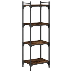 vidaXL Bookcase Storage Bookshelf Display Book Cabinet Engineered Wood - Smoked Oak 15.7" Width 47.2" Height - 1 of 4
