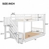 LOVMOR Twin over Twin Bunk Bed with Slide and Storage, Wood Floor Bedframe w/ Stairway and High Guardrail, for Home, Apartment - 3 of 4