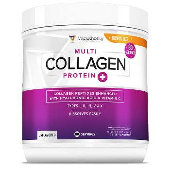 Multi Collagen Protein Plus, Unflavored, Vitauthority, 632gm (80 servings)